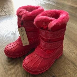 BRAND NEW pink toddler Cougar winter boots, size 9T (US), brand new